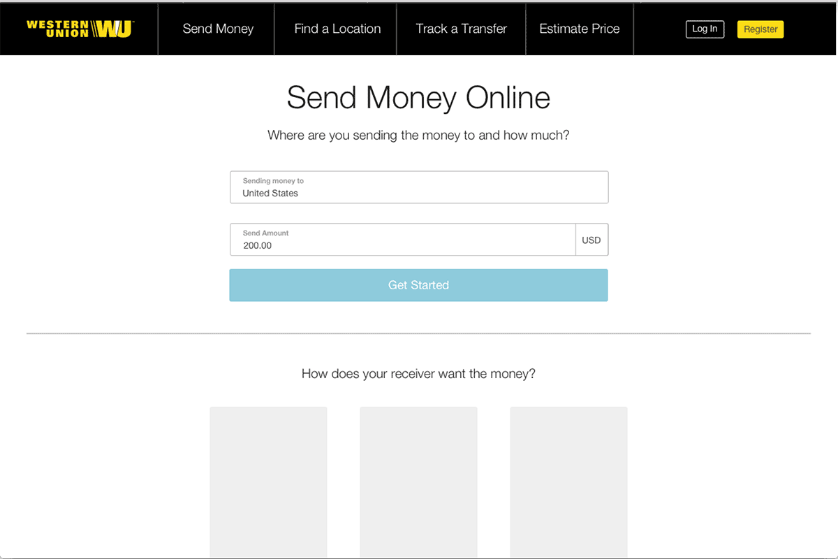 Send Money Options Prototype 2015